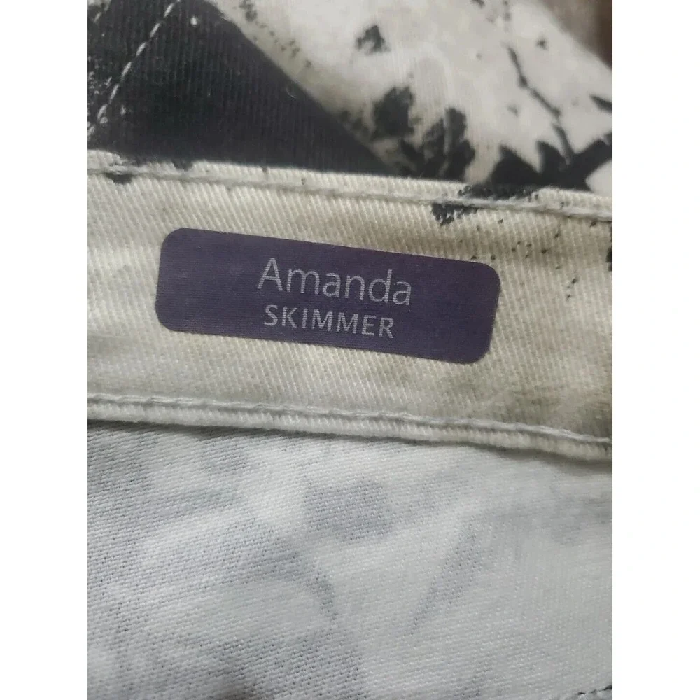 Gloria Vanderbilt Amamda Size 18 Cotton Blend Stretch Foliage Print Capri Pants - Picture 11 of 12